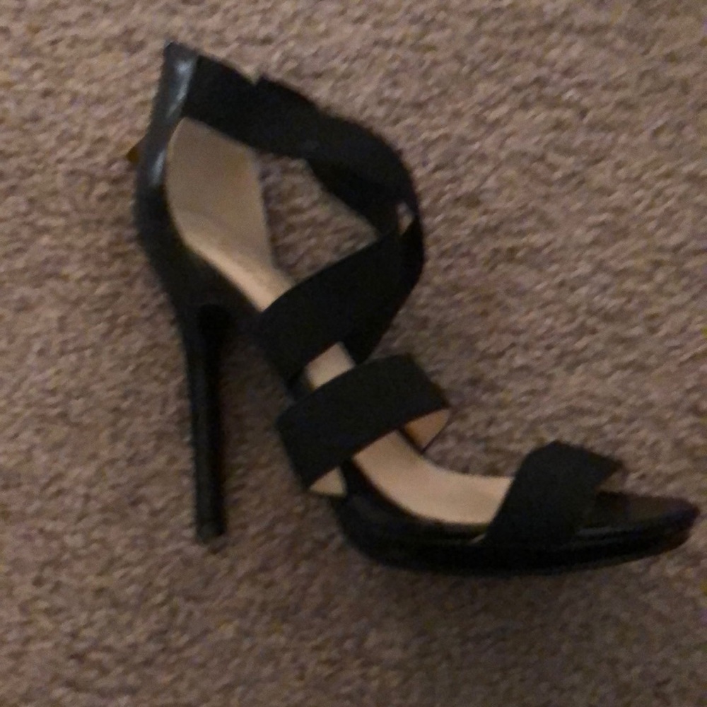 Lauren Lorraine Black Sandal Pumps 7.5